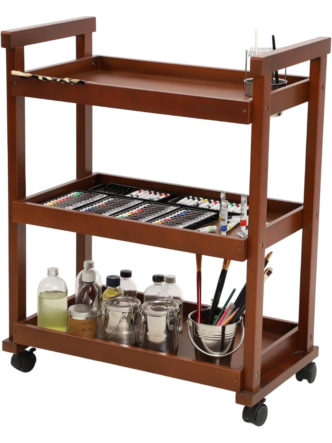 Carrito Organizador de Madera con Ruedas para Manualidades Estudio y Oficina