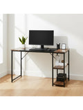 Mesa de Dibujo Ajustable en Altura con Estantes Laterales y Estructura Resistente Marron y Negro