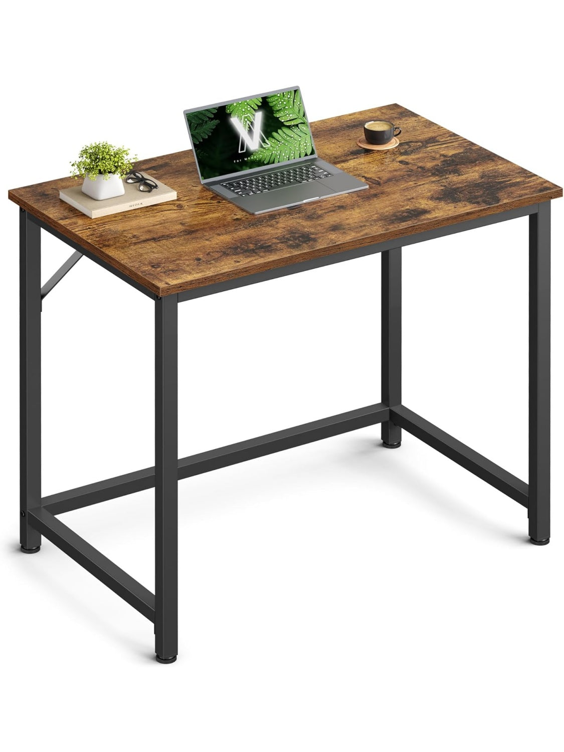 Escritorio industrial compacto para teletrabajo estudio dormitorio con estructura metalica resistente